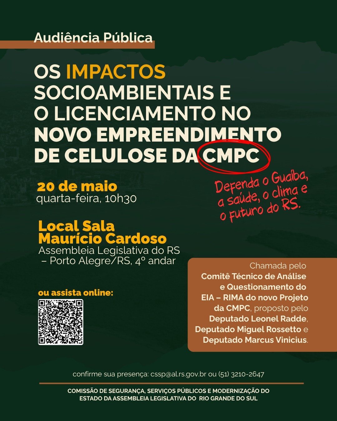 Audiência debate impactos da nova indústria de celulose da CMPC
