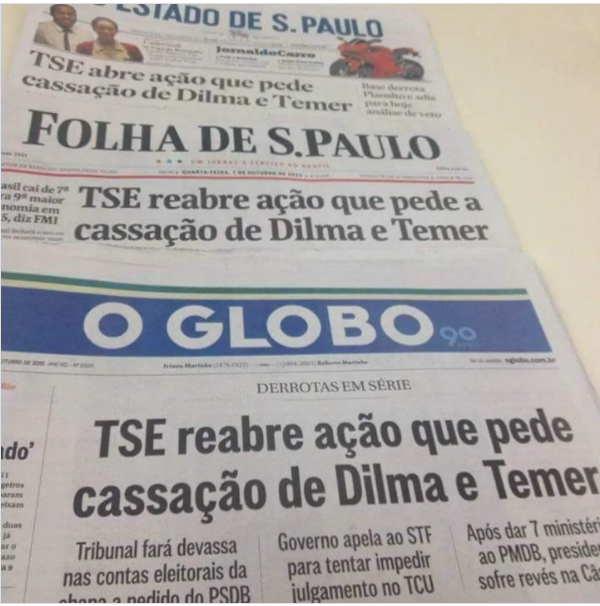 Manchetes coincidentes marcaram início do processo que derrubou Dilma